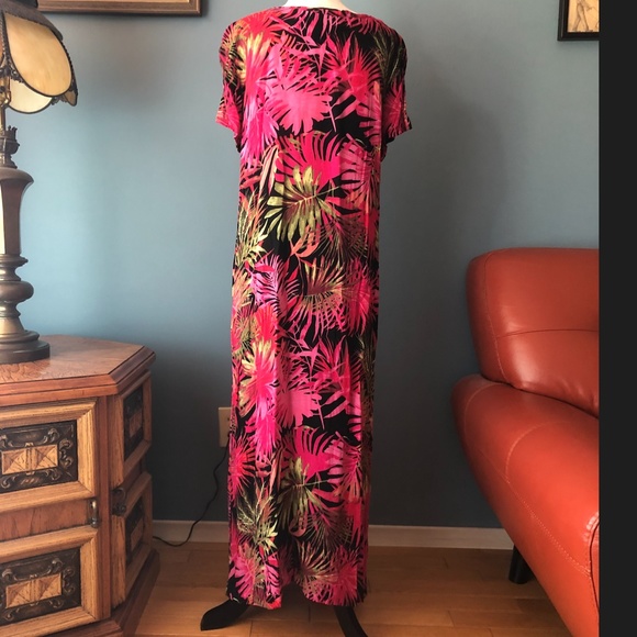 Vintage Plum floral pink maxi dress made in Canada EUC - Picture 3 of 8
